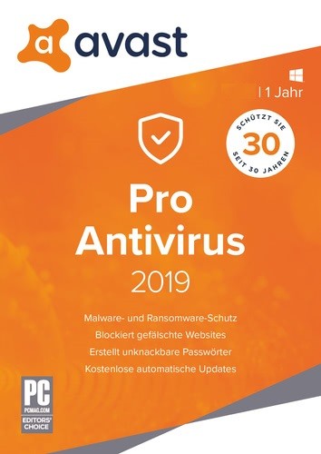 Avast Antivirus Pro 2020 inkl. Upgrade auf Premium Security 1 Jahr